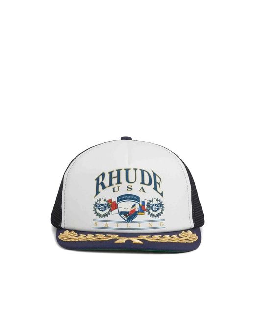 Rhude Accessoires ,Veelkleurig ,Polyester Trucker Hat Met Geborduurd Logo En Mesh-Achterkant in het Multicolor voor heren