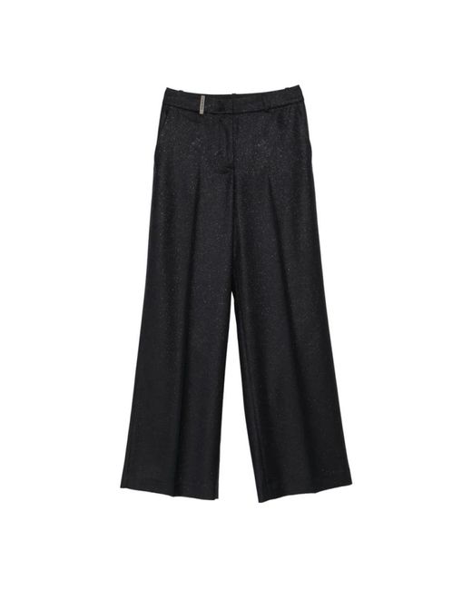Peserico Black Wide Trousers