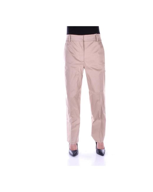 Straight Trousers Tommy Hilfiger de color Pink