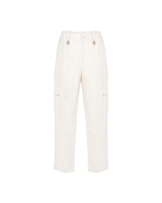 Twin Set White Tapered Trousers