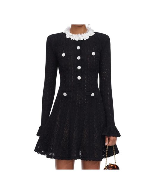 Knitted Dresses Self-Portrait de color Black