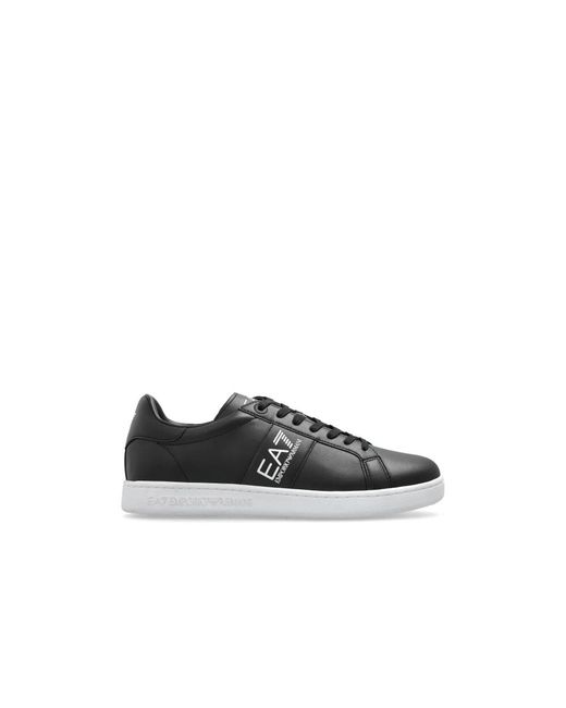 EA7 Schoenen ,Zwart ,Leer Sportschoenen Met Logo in het Black voor heren