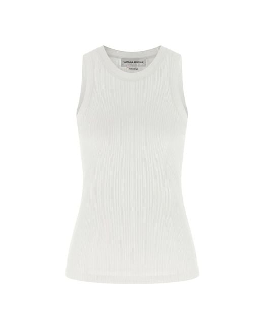 Victoria Beckham Women's White Sleeveless Tops