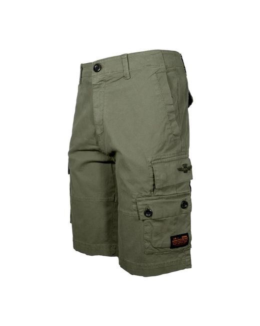 Aeronautica Militare Green Casual Shorts for men