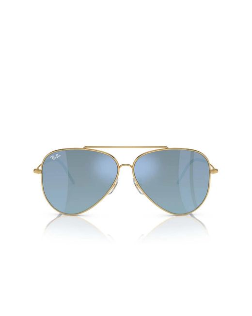Ray-Ban Stijlvolle Zonnebril Met Gouden Montuur in het Blue