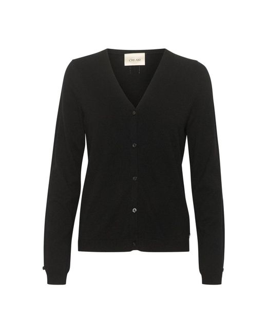 Cream Truien & Vesten ,Zwart ,Zwarte Gebreide Vest Met V-Hals in het Black