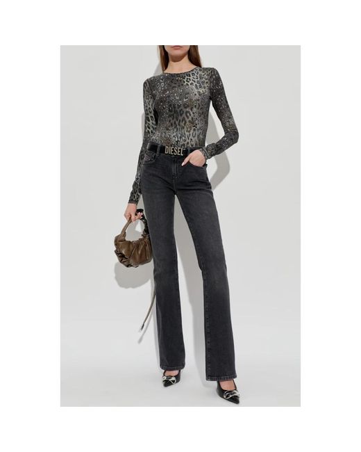 DIESEL Tops ,Grijs ,Nylon Angelica-Utlt Bodysuit in het Black