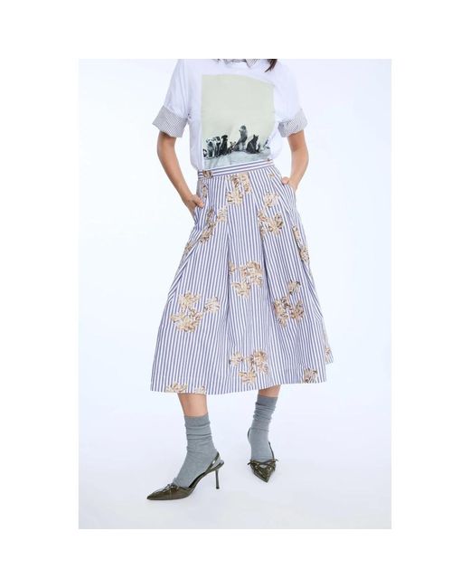 Munthe Blue Midi Skirts
