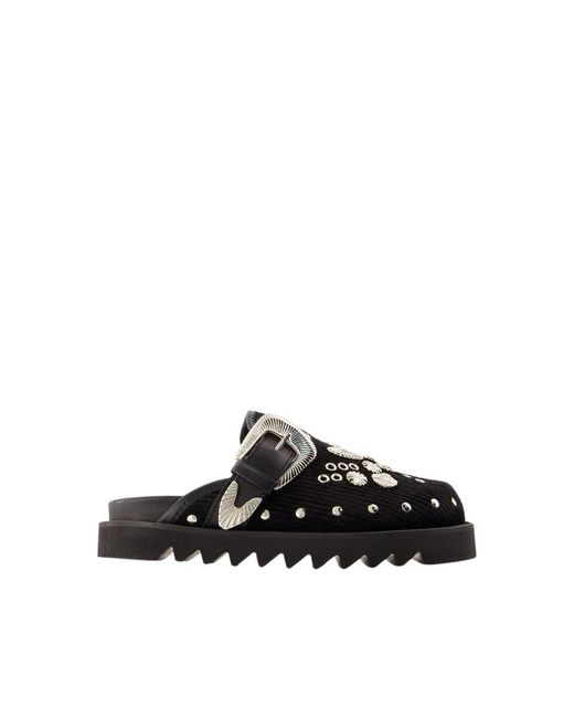 Toga Schoenen ,Zwart ,Leer Zwarte Leren Muiltjes in het Black