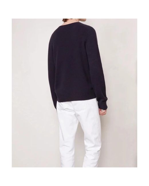 Officine Generale Blue Round-Neck Knitwear for men