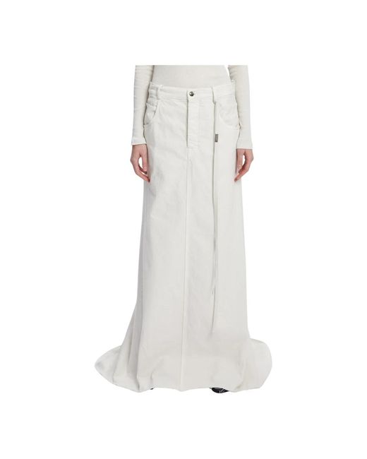 Ann Demeulemeester Rokken ,Wit ,Comfort Rok Met 5 Zakken in het White