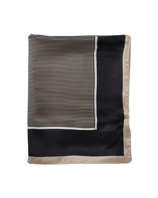 Saint Laurent Gestreifter Seidenschal Elegantes Accessoire in Black für Herren