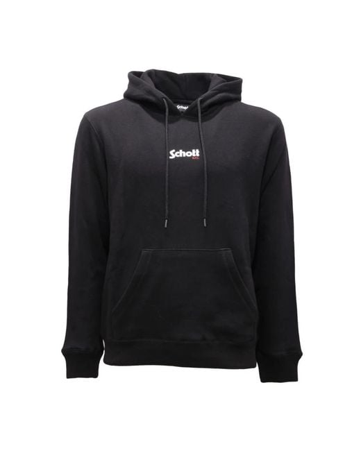 Schott Nyc Black Hoodies for men