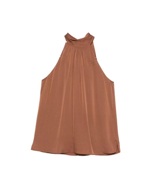 Silk95five Halterneck Blouse in het Brown