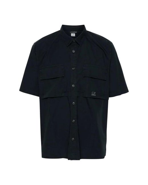Short sleeve camicie di C P Company in Black da Uomo