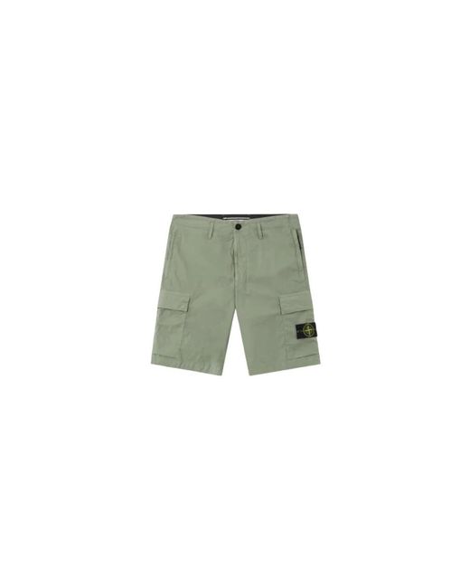 Stone Island Green Casual Shorts for men