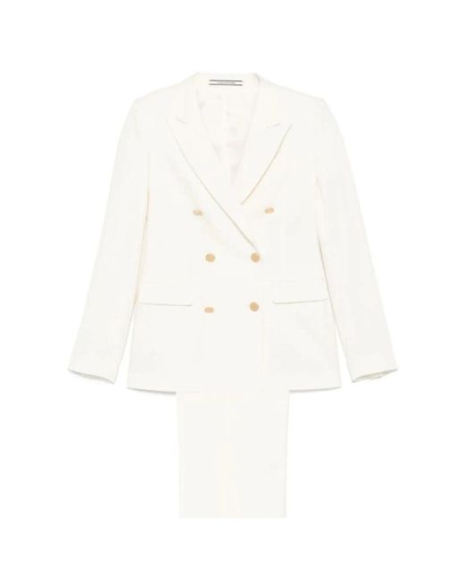 Tagliatore White Double Breasted Suits
