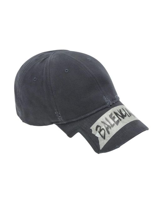 Balenciaga Accessoires ,Zwart ,Katoen Masking Tape Cap in het Gray voor heren