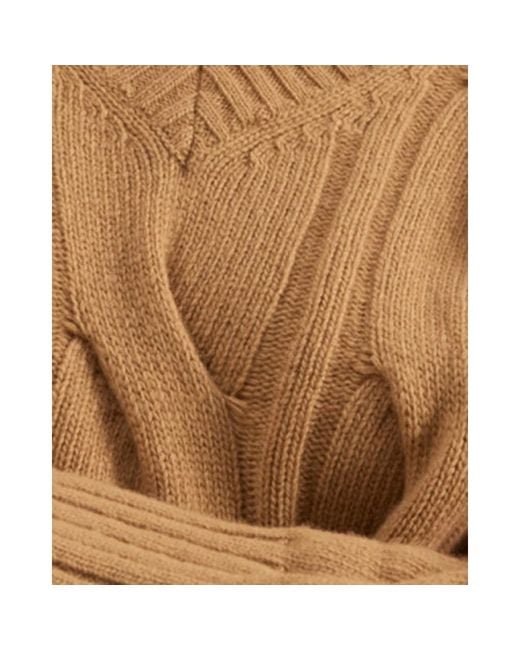 Alpha Studio Brown V-Neck Knitwear