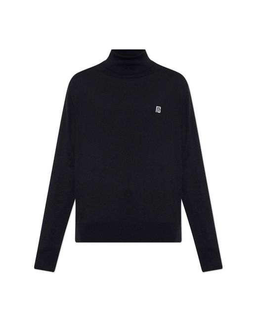 Balmain Turtleneck Met Logo in het Blue voor heren