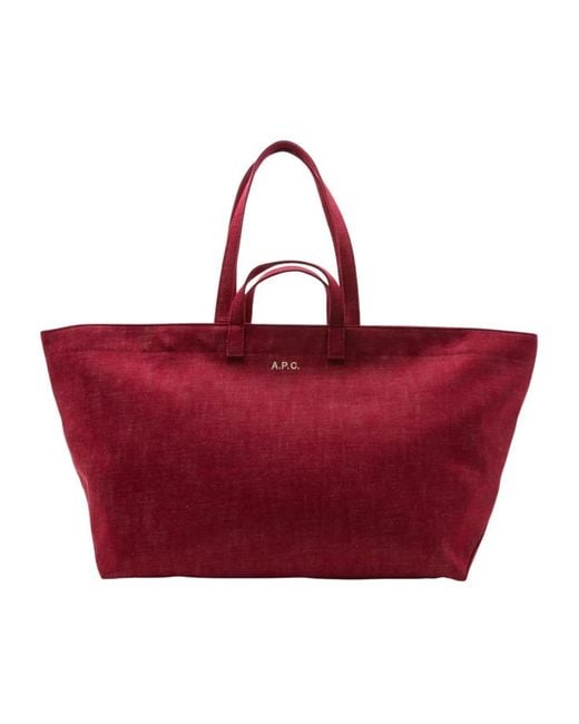 A.P.C. Red Shopping Bags