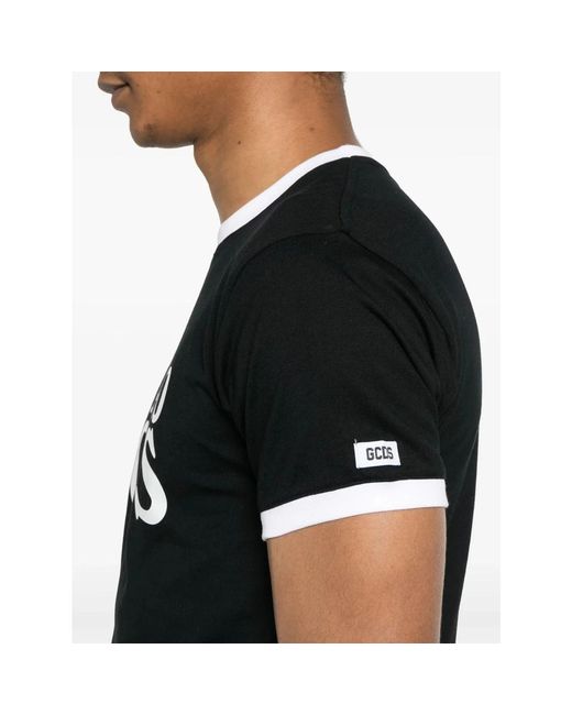 Gcds Schwarzes Basic Tee Shirt in Black für Herren