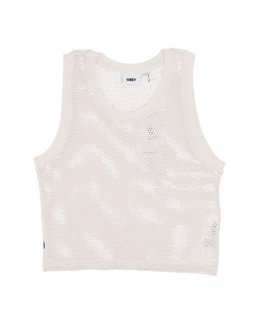 Obey White Sleeveless Tops