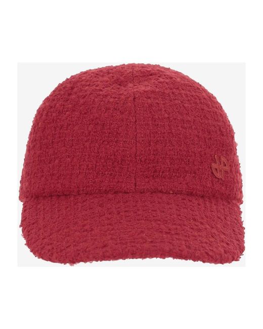 Patou Accessoires ,Rood ,Wol Rode Wollen Blend Pet Met Monogram in het Red