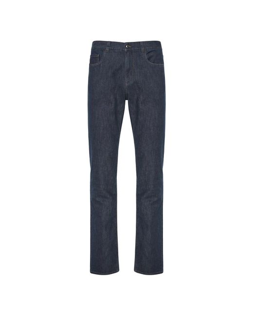 Canali Blue Straight Fit Jeans for men