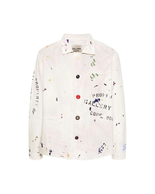Camicia fatta a mano con schizzi di vernice di GALLERY DEPT. in White da Uomo