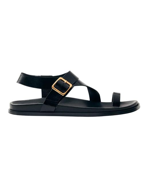 Alohas Schoenen ,Zwart ,Leer Siren Leren Sandalen in het Blue