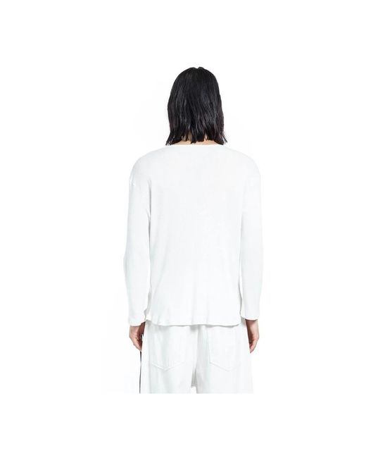 Ann Demeulemeester White Long Sleeve T-Shirts for men