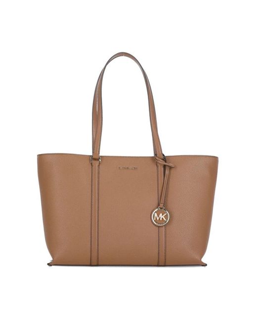 Michael Kors Brown Braune Pebble-Leder-Einkaufstasche Frau