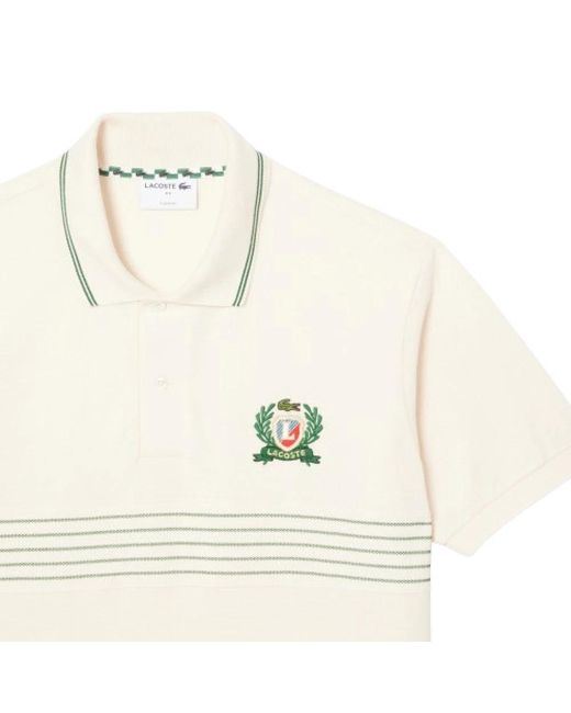 Lacoste Tops ,Wit ,Katoen Klassieke Geborduurde Crest Polo Off in het White voor heren