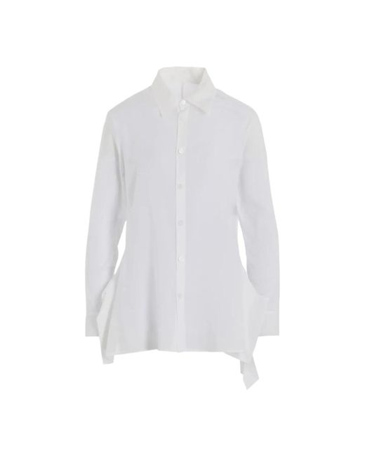 Yohji Yamamoto White Ausgestellte Schmale Baumwolljacke