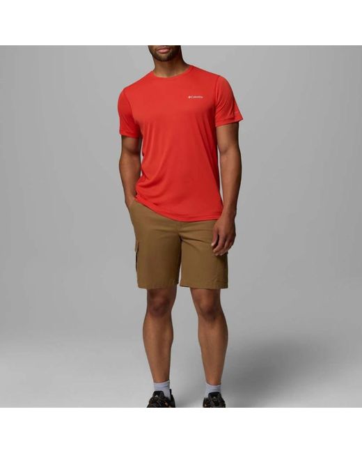 Columbia Zero Rules Light Ss Crew in het Red voor heren