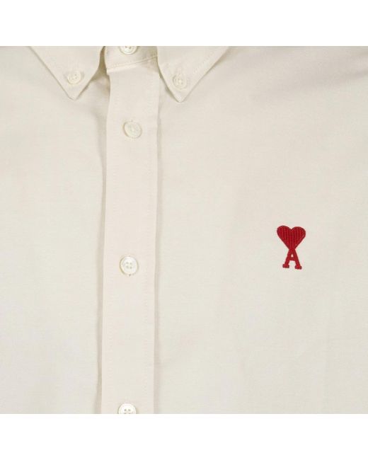 AMI Klassisches casual-hemd mit herzlogo in White für Herren