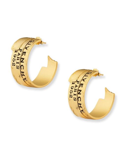 Givenchy Accessoires ,Geel ,Tape Earrings in het Metallic
