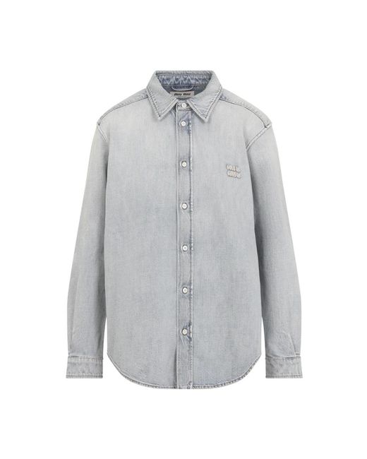 Miu Miu Gray Denim Shirts