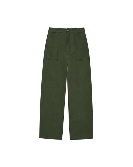 Anine Bing Green Wide Trousers
