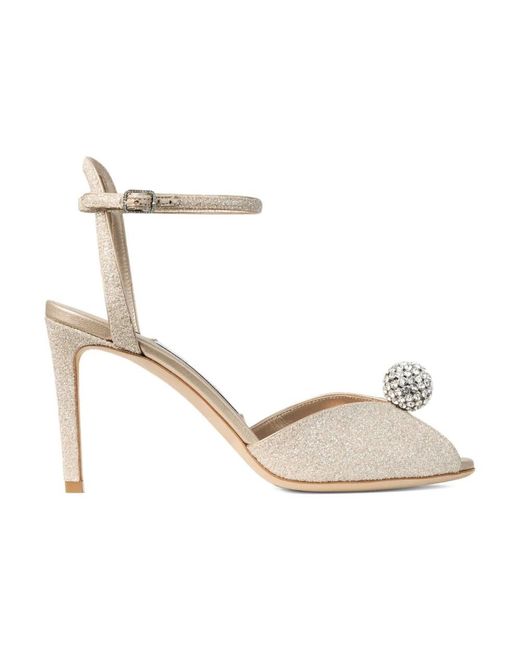 Jimmy Choo White Sacora 85 Sandals