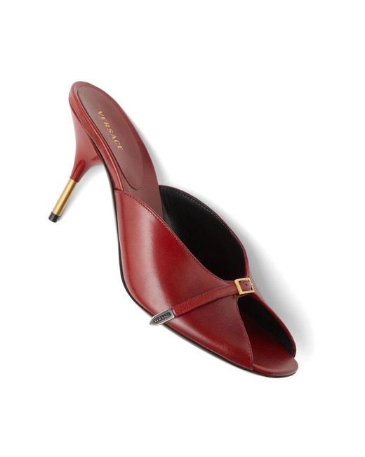 Versace Red Heeled Mules