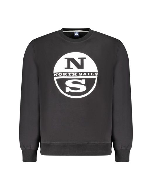 North Sails Hoodies & Sweatvesten ,Zwart ,Katoen Sweatshirt Met Lange Mouwen in het Gray voor heren
