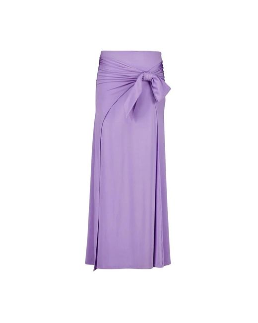Rabanne Rokken ,Paars ,Satijn Elegante Lavendel Satijnen Jersey Rok in het Purple