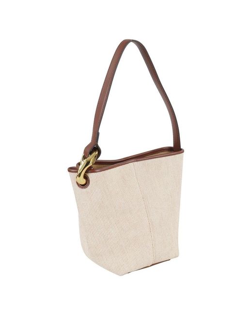 J.W. Anderson Brown Canvas Eimer Tasche Mit Lederbesatz