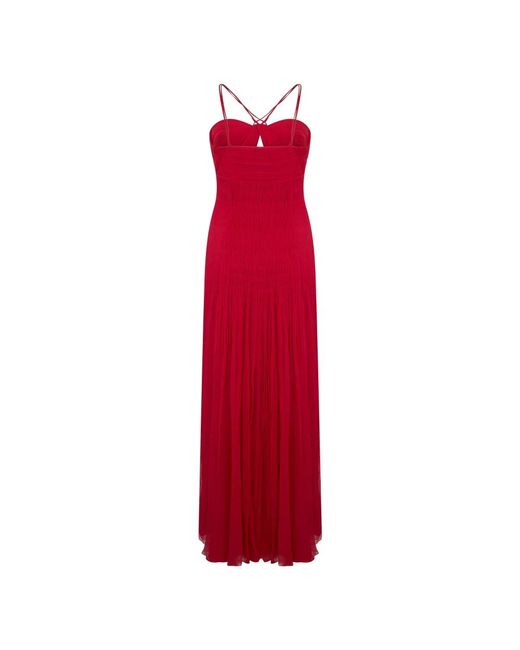 Alberta Ferretti Lange Jurk Met Halslijn in het Red