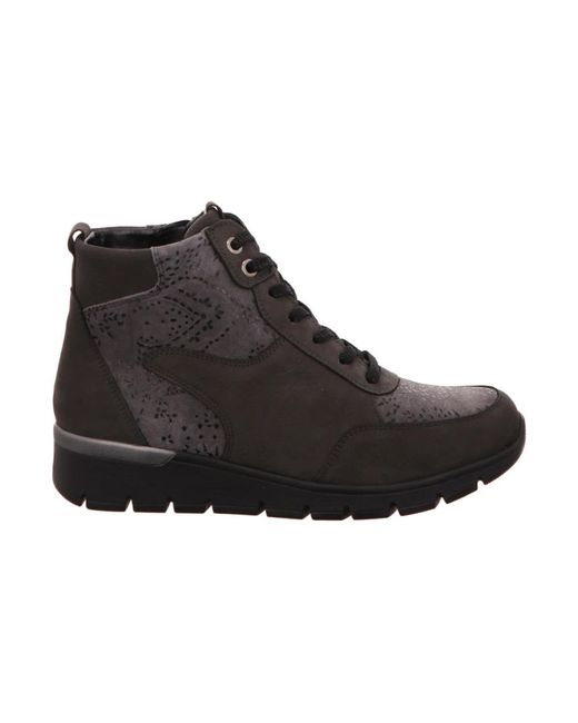 Waldläufer Grauer Stiefelette in Black für Herren
