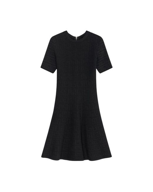 Givenchy Black A-Linie Kleid Mit Geometrischem Muster