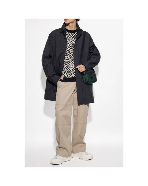 Moncler Jassen ,Blauw ,Leer Two-Layer Lanche Jacket in het Blue voor heren