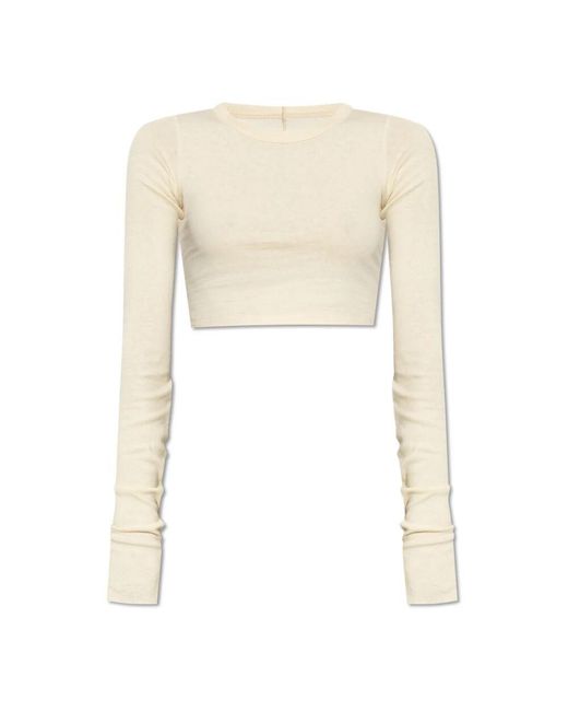 Rick Owens Natural Ls crop t